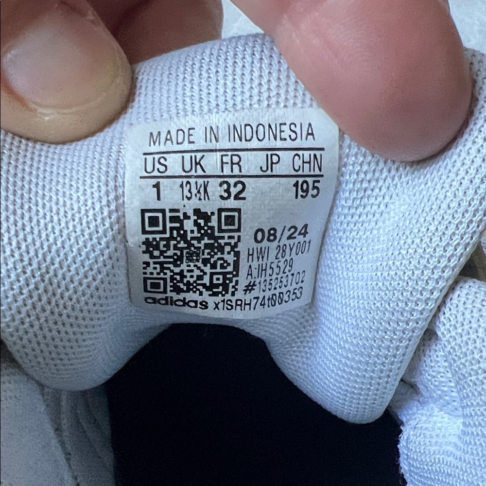 Adidas Kids White and Black Strap Sneakers - Picture 4 of 6